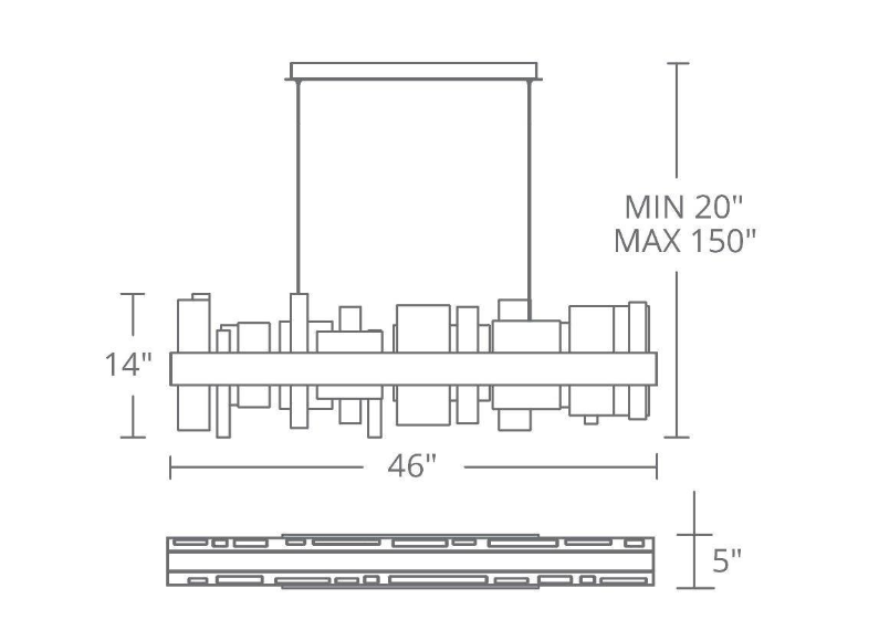 Alabaster Acropolis LED Linear Chandelier