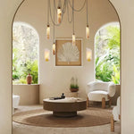 Alabaster Flint 5 Lights Cluster Round Chandelier