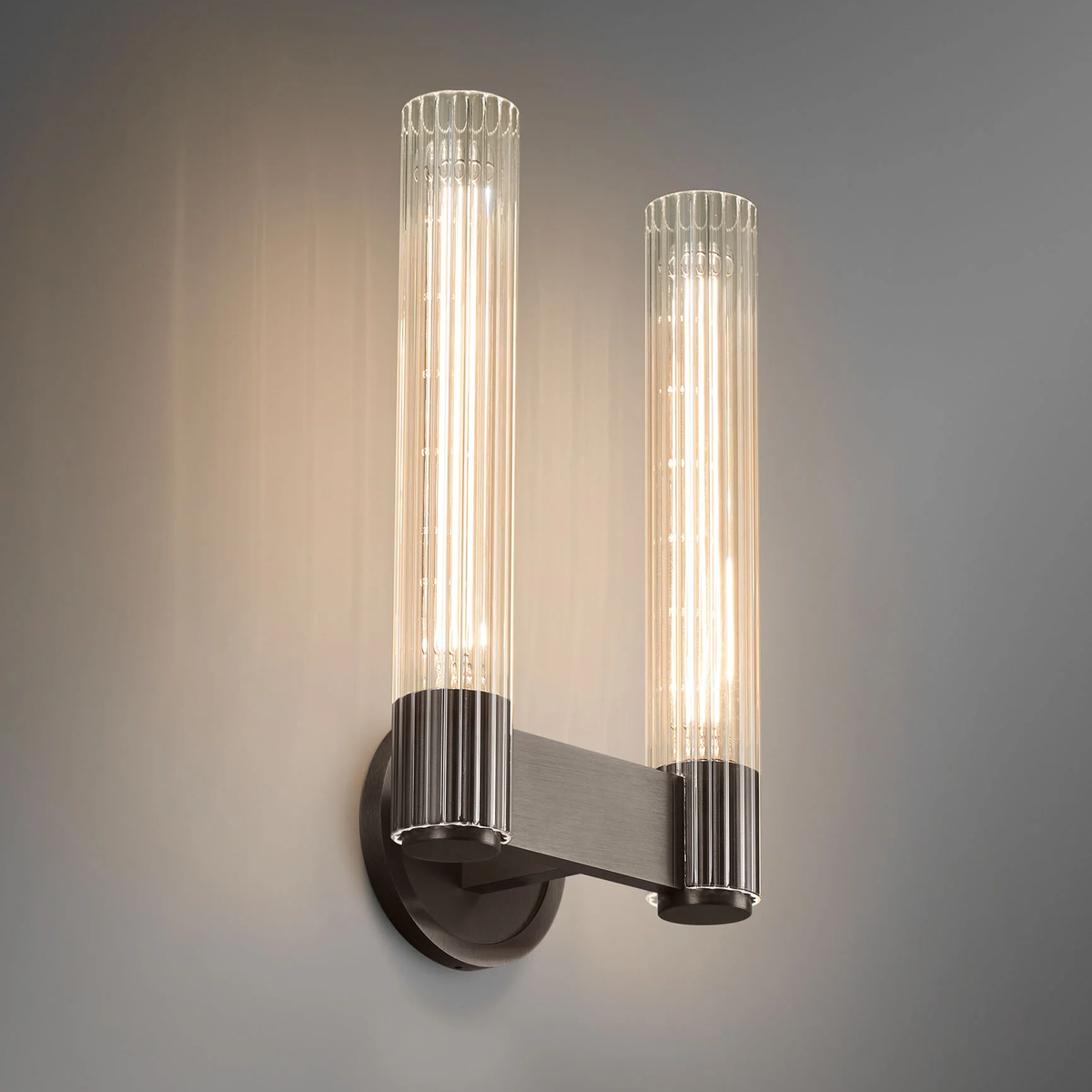 Vallon Etched Glass Double Wall Sconce