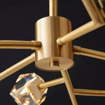 Angle Faceted Crystal Oval Chandelier For Living Room