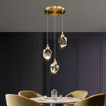 Angle Faceted Crystal Multi-Lights Round Chandelier