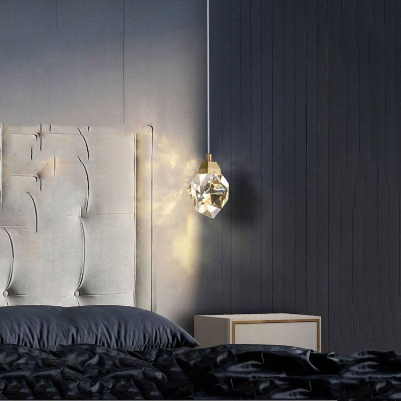 Angle Faceted Crystal Single Pendant Light