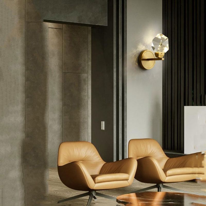 Angle Faceted Crystal Wall Sconce