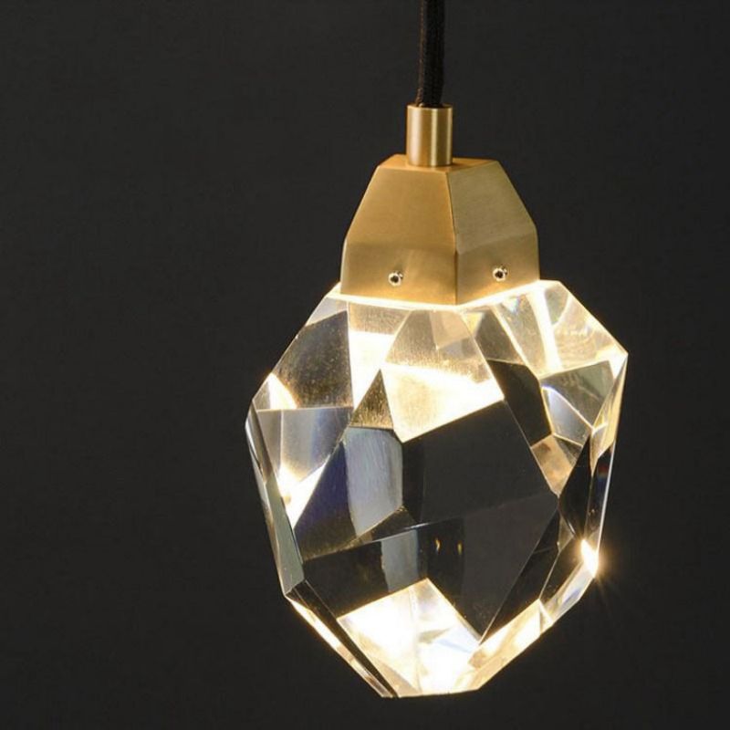 Angle Faceted Crystal Cord Wall Sconce