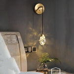 Angle Faceted Crystal Cord Wall Sconce