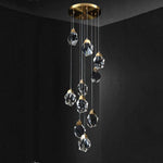 Angle Faceted Crystal Prisms Chandeliers For Staircase