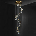 Angle Faceted Crystal Prisms Chandeliers For Staircase