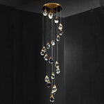 Angle Faceted Crystal Prisms Chandeliers For Staircase