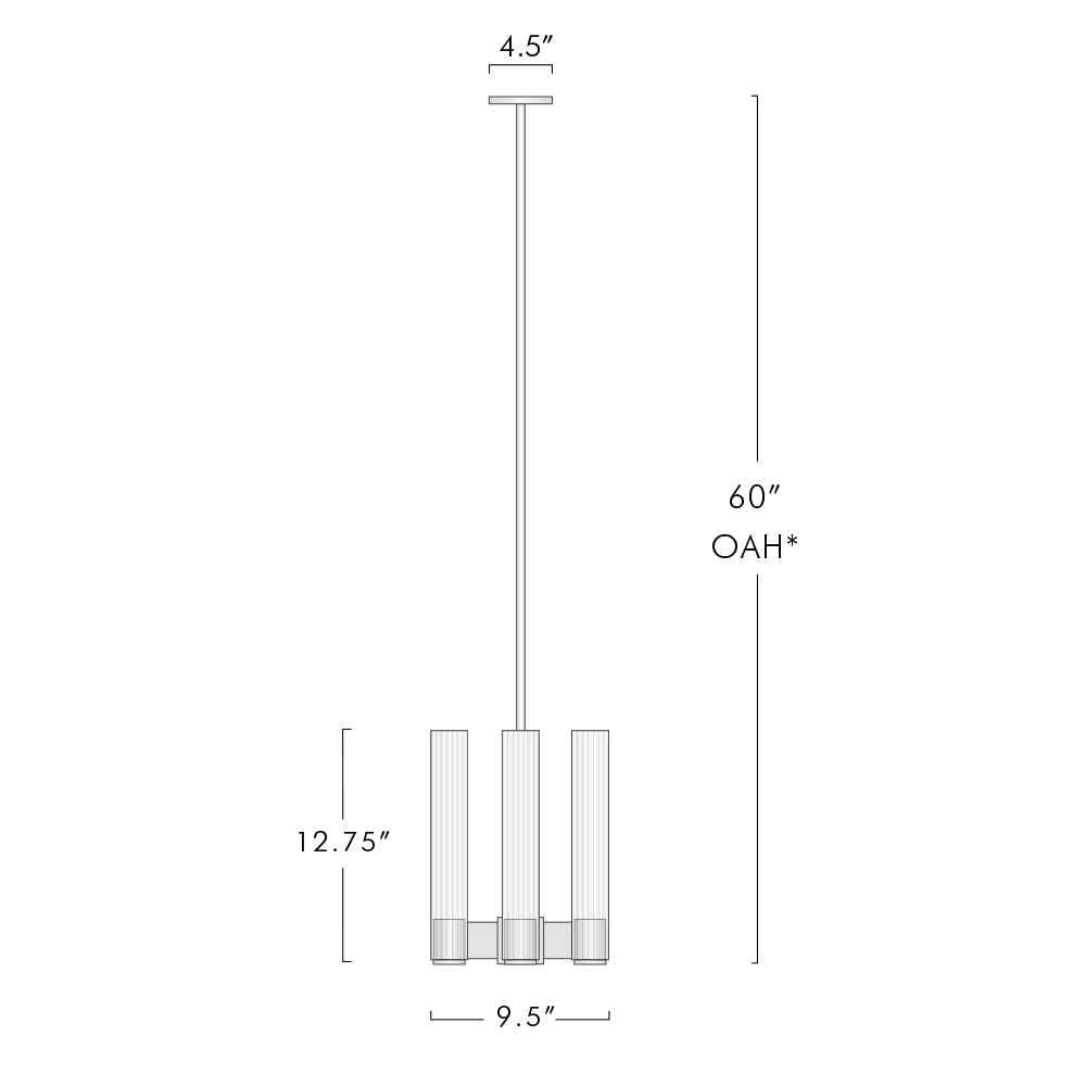 Vallon Etched Glass Pendant Light