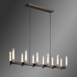 Vallon Etched Glass Linear Chandelier 60"