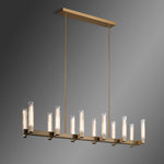 Vallon Etched Glass Linear Chandelier 60"