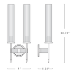 Vallon Channel Glass Double Wall Sconce