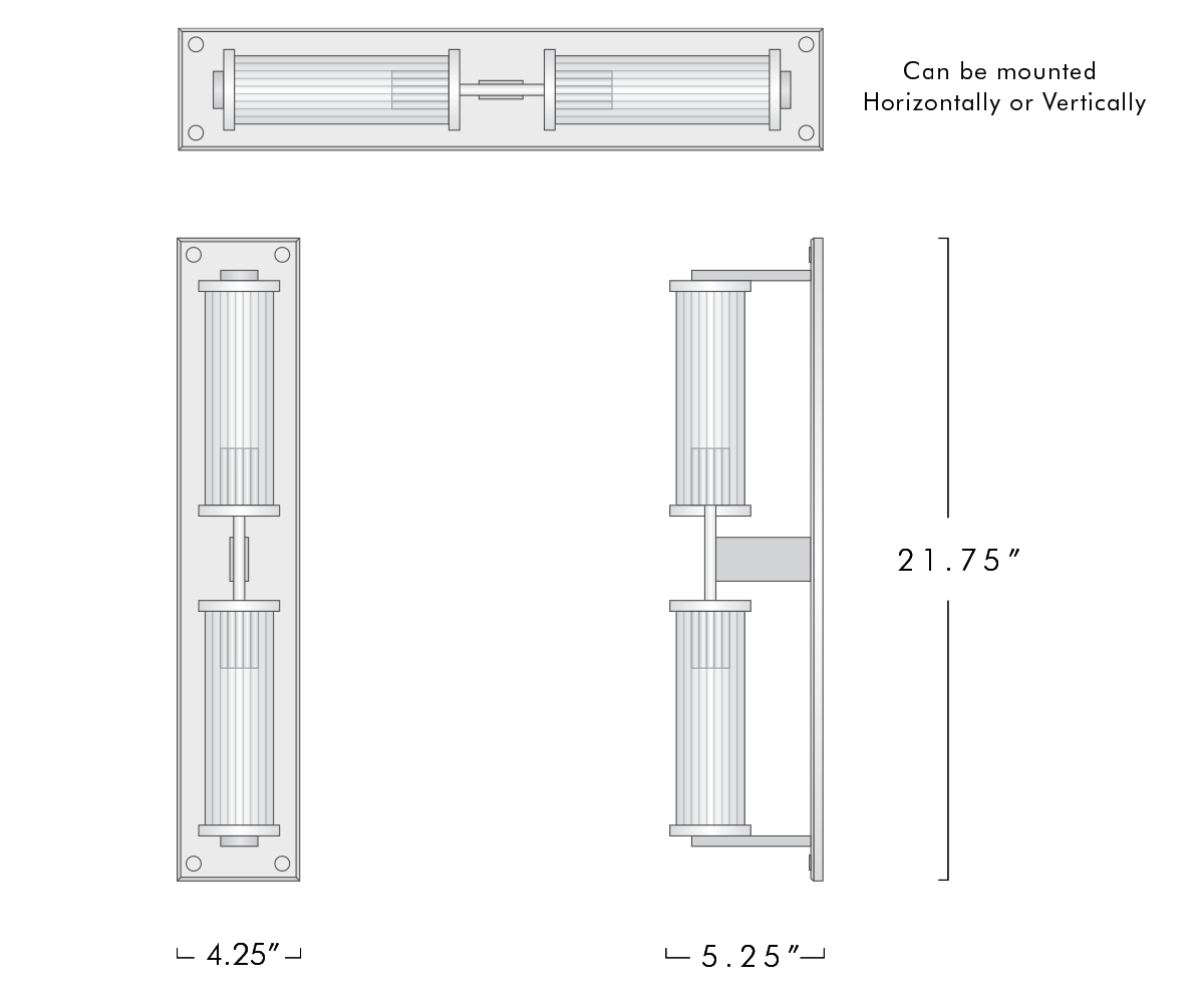 Vallon Channel Glass Linear Wall Sconce