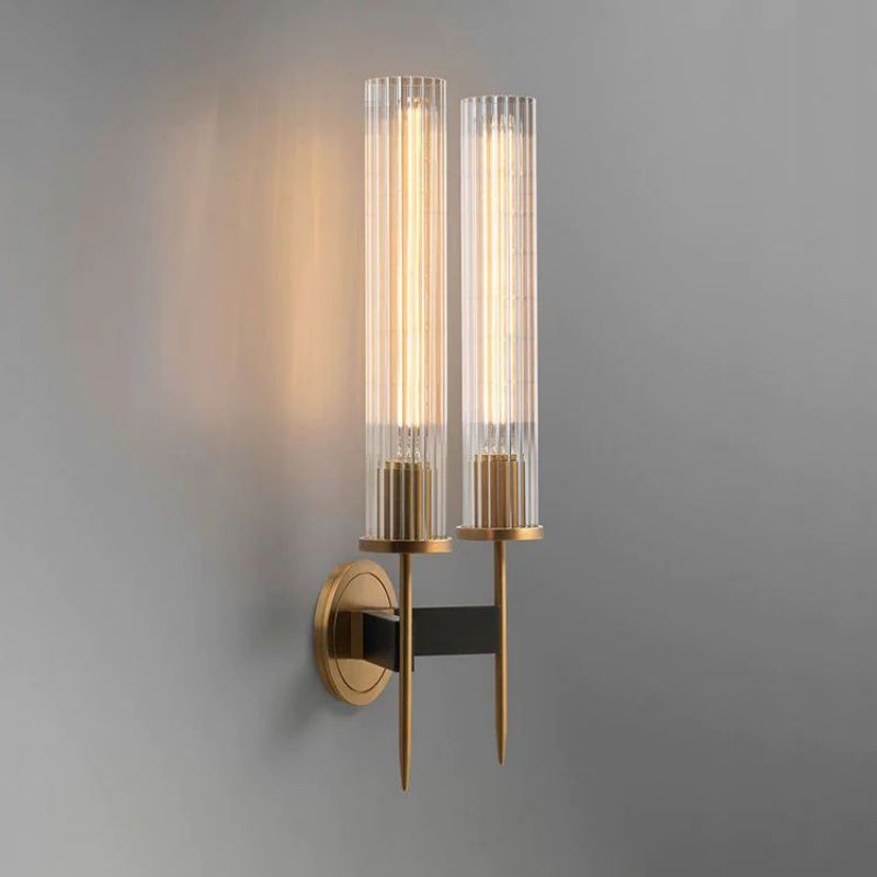 Vallon Channel Glass Double Wall Sconce