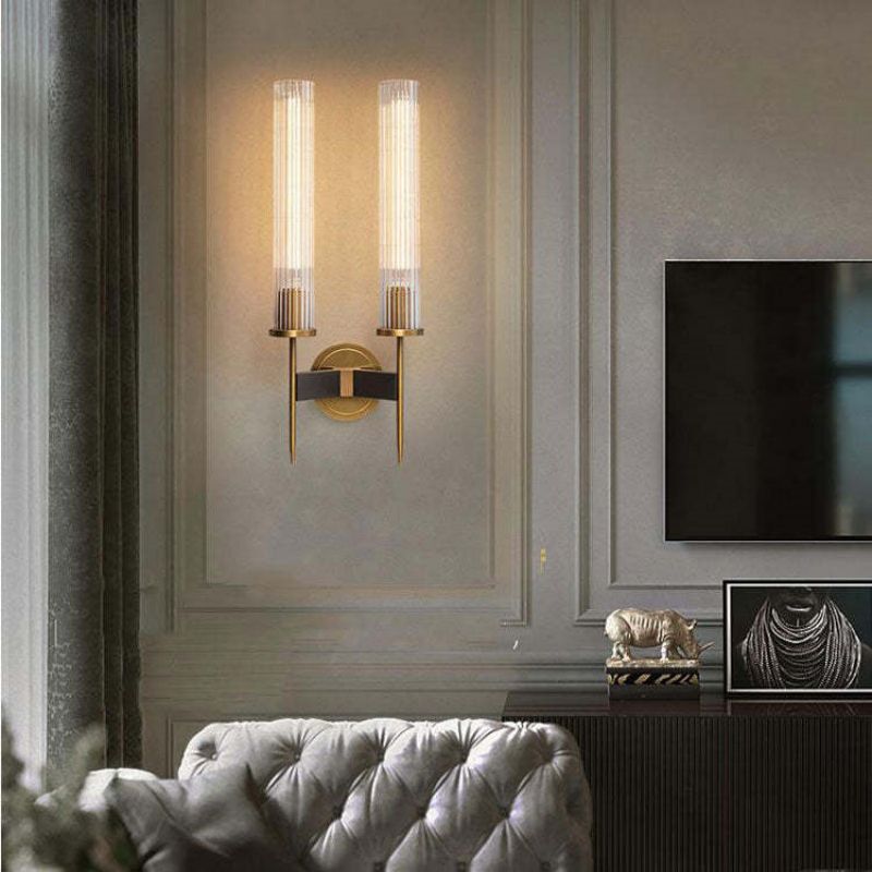 Vallon Channel Glass Double Wall Sconce