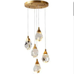 Angle Faceted Crystal Multi-Lights Round Chandelier