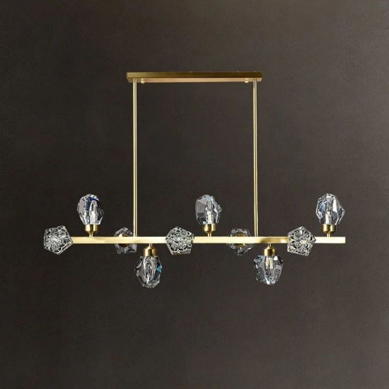 Angle Faceted Crystal Linear Chandelier