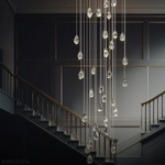 Angle Faceted Crystal Prisms Chandeliers For Staircase