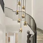 Angle Faceted Crystal Multi-Lights Round Chandelier