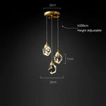 Angle Faceted Crystal Multi-Lights Round Chandelier
