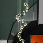 Angle Faceted Crystal Prisms Chandeliers For Staircase