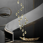 Angle Faceted Crystal Prisms Chandeliers For Staircase