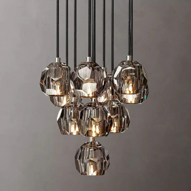 Boule De Crystal Round Cluster Chandelier 14"