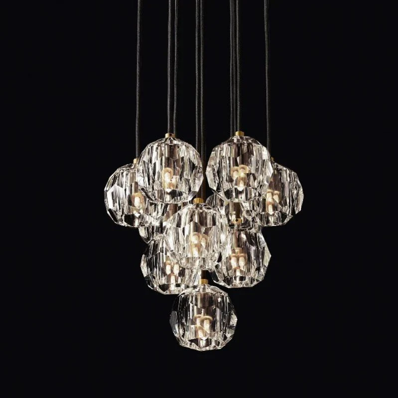 Boule De Crystal Round Cluster Chandelier 14"