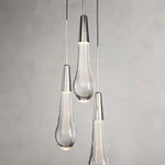 Soltaire Raindrop Crystal 3-Light Round Pendant