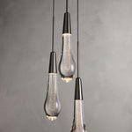 Soltaire Raindrop Crystal 3-Light Round Pendant