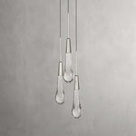 Soltaire Raindrop Crystal 3-Light Round Pendant