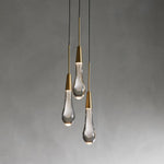 Soltaire Raindrop Glass 3-Light Round Pendant