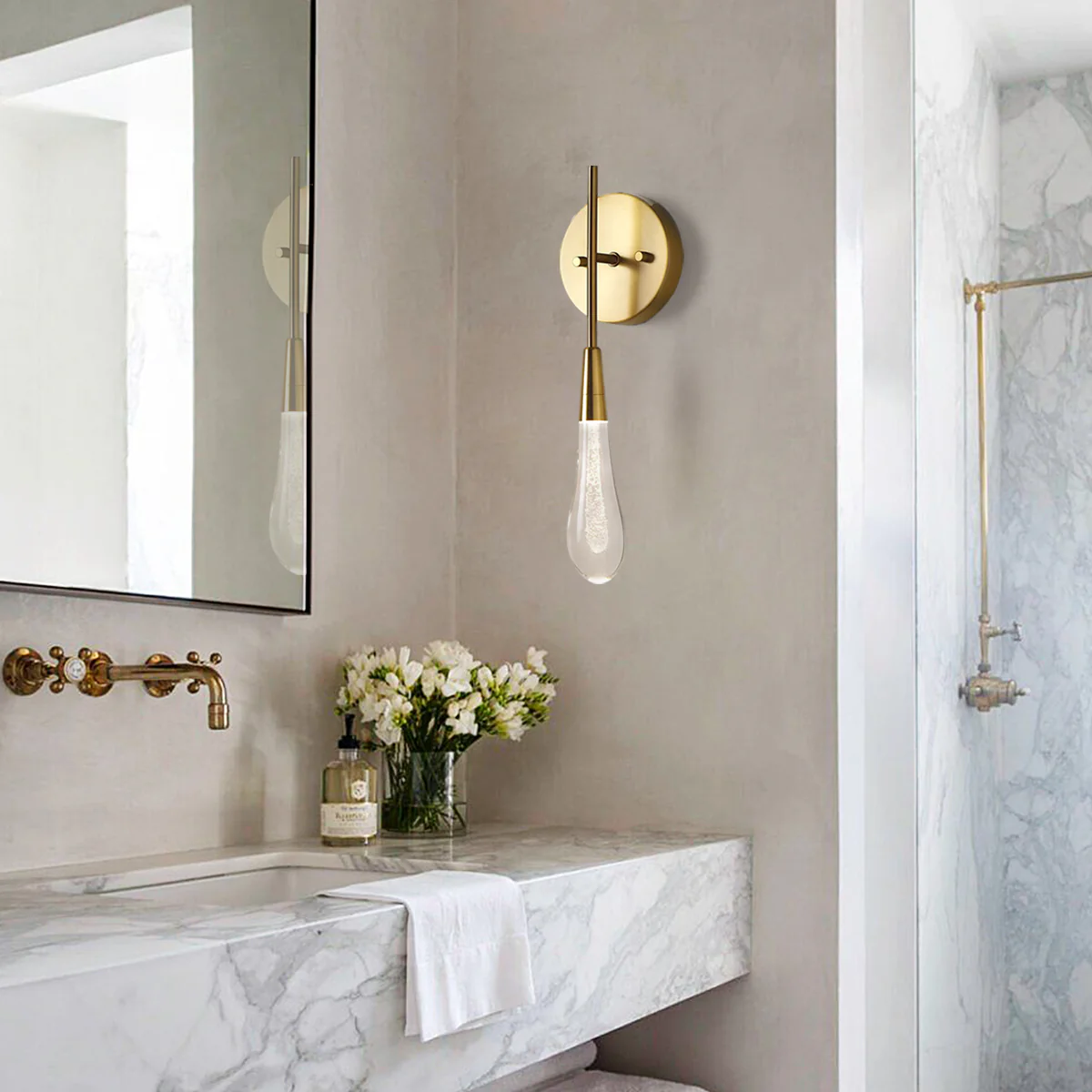 Soltaire Raindrop Glass Wall Sconces