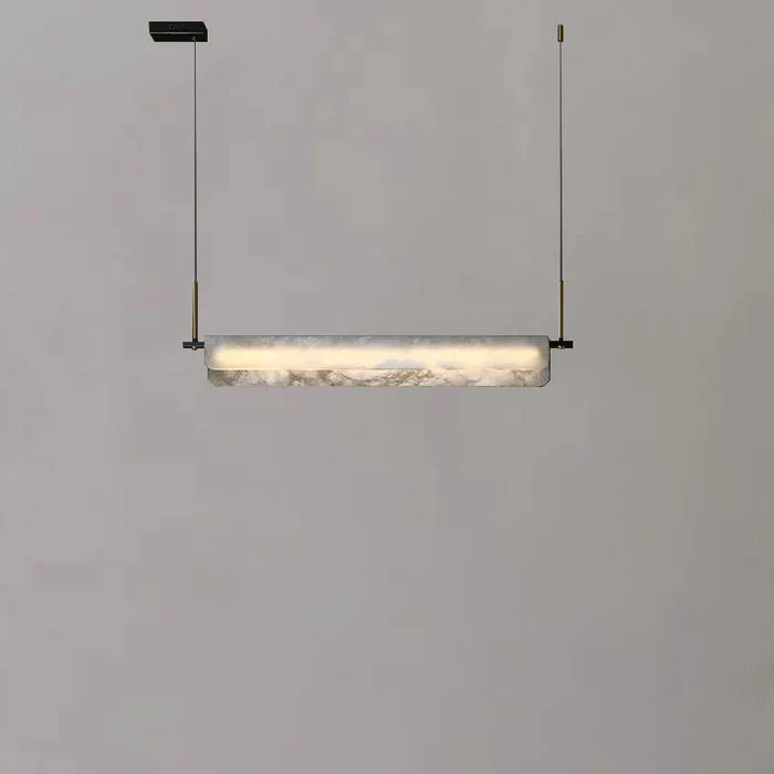 Alabaster Studio Chandelier Over Dining Table