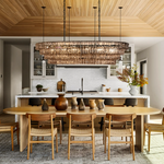 Ghiaccio Rippled Glass Oval Chandelier