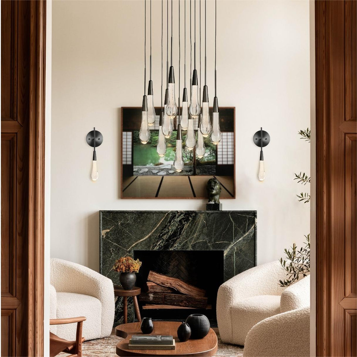 Soltaire Raindrop Glass Round Chandelier