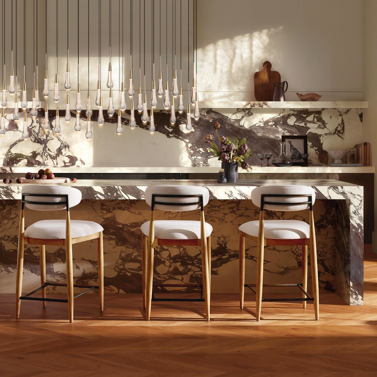 Soltaire Raindrop Glass Linear Chandelier