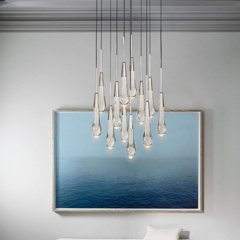 Soltaire Raindrop Glass Round Chandelier