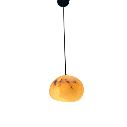 Minimalist Round Alabaster Pendant Light