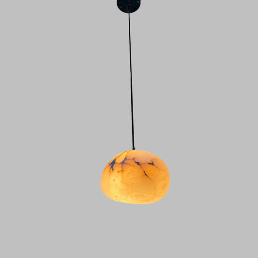 Minimalist Round Alabaster Pendant Light