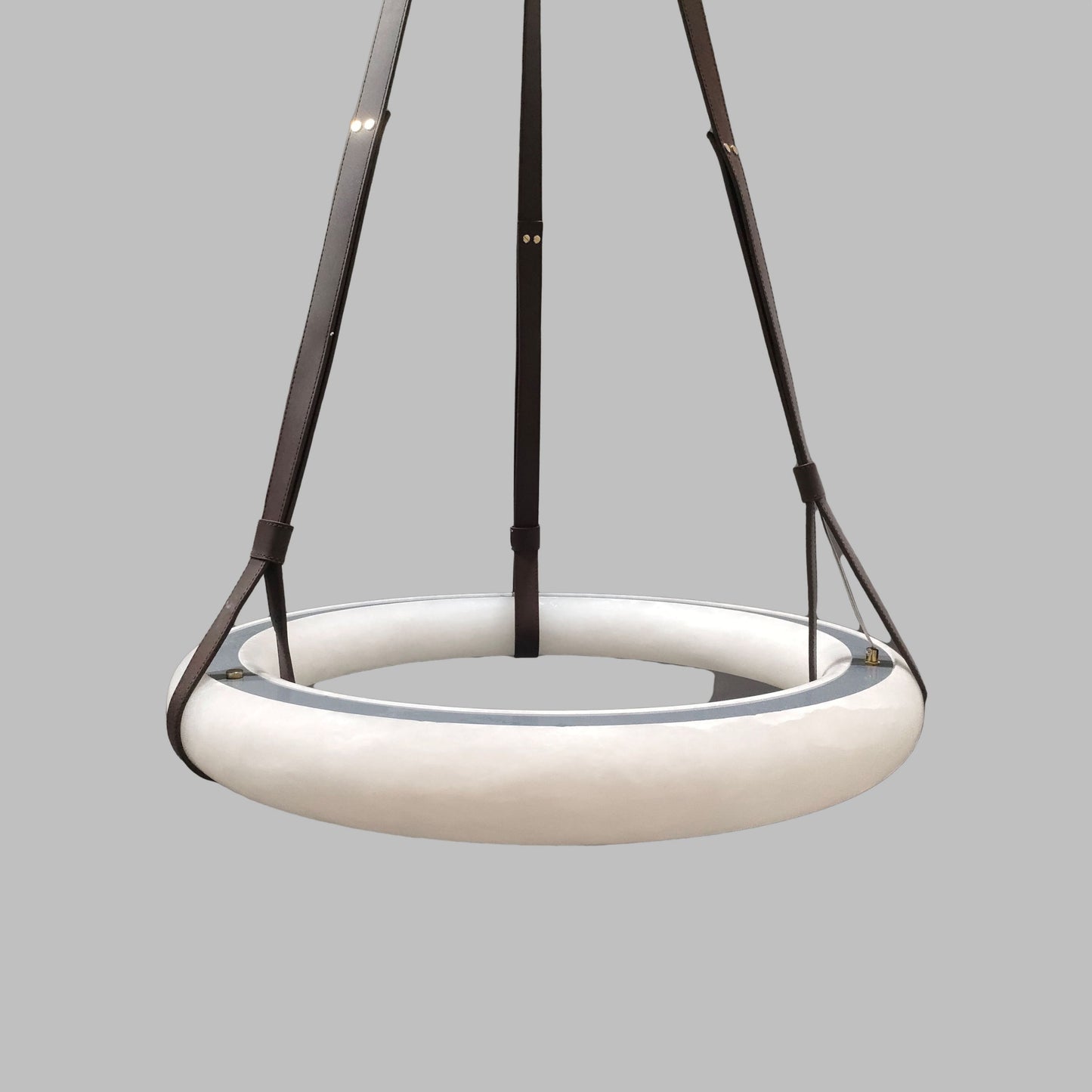 Isidore Leather Alabaster Chandelier