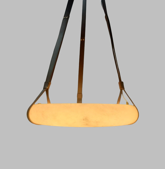 Isidore Leather Alabaster Chandelier