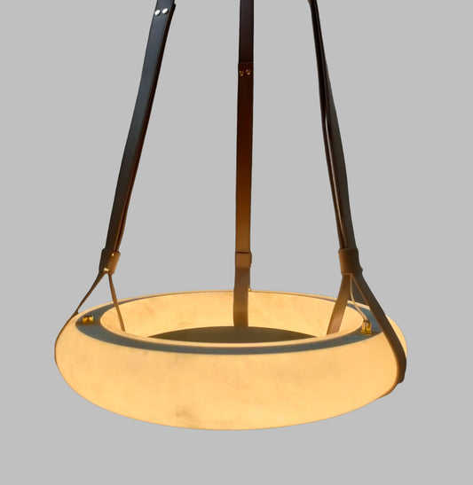 Isidore Leather Alabaster Chandelier