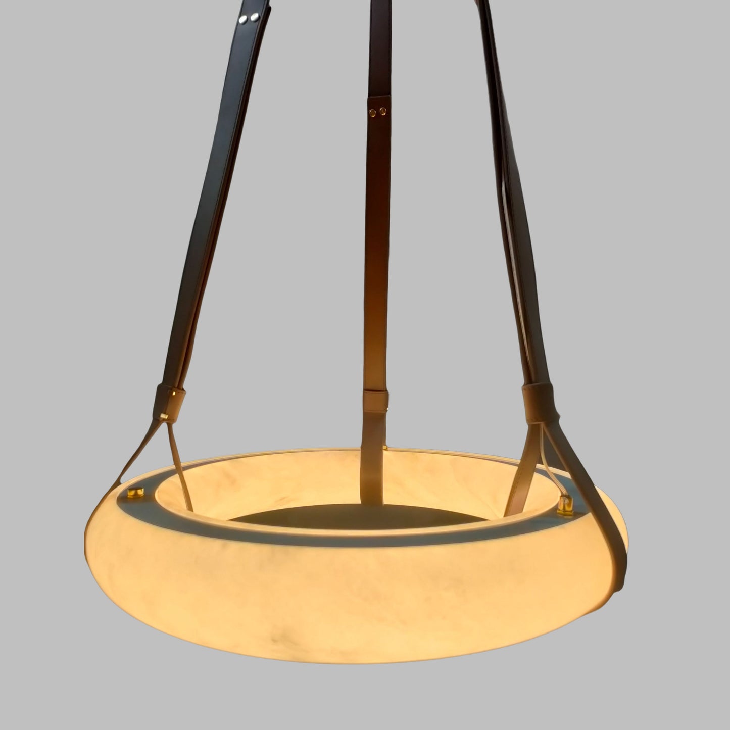 Isidore Leather Alabaster Chandelier