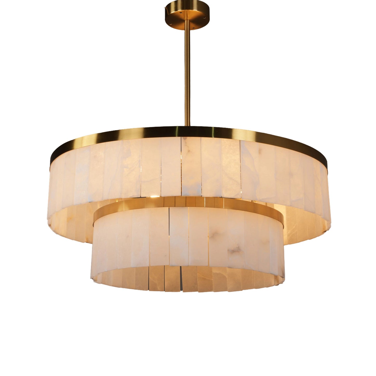 Two-Tier Alabaster Light Fixture