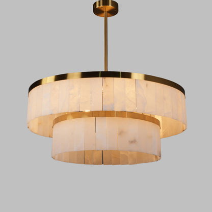 Two-Tier Alabaster Light Fixture