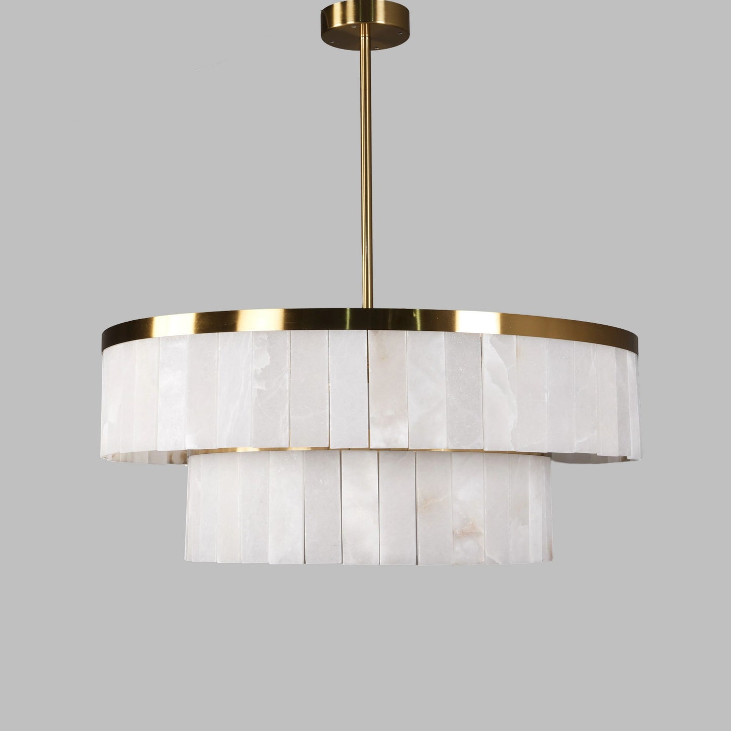 Two-Tier Alabaster Light Fixture