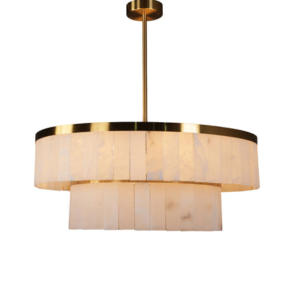 Two-Tier Alabaster Light Fixture