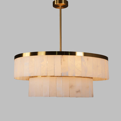 Two-Tier Alabaster Light Fixture