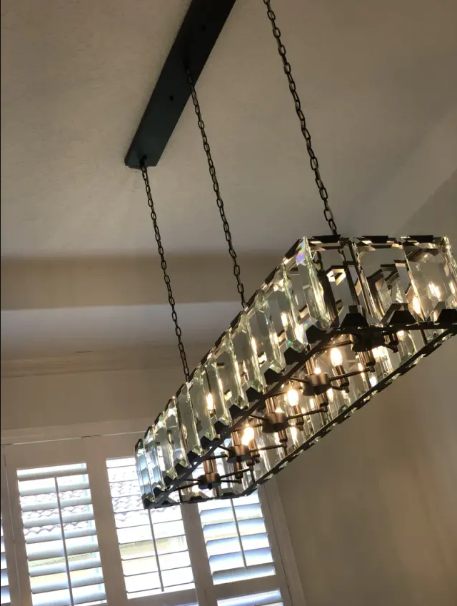 Harlow Faceted Crystal Rectangle Chandelier 42"